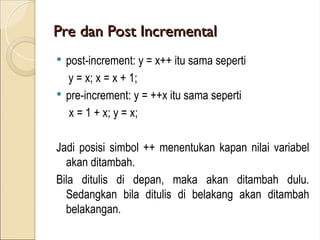 Pertemuan java 2 Pemograman Oriented Object | PPT