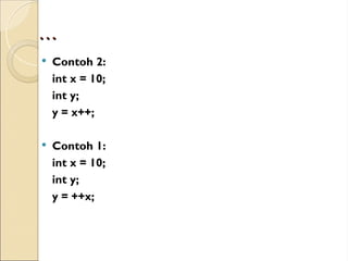 Pertemuan java 2 Pemograman Oriented Object | PPT