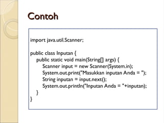 Pertemuan java 2 Pemograman Oriented Object | PPT