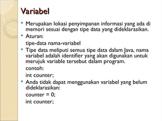 Pertemuan java 2 Pemograman Oriented Object | PPT
