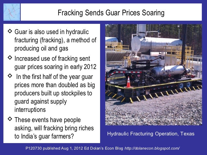 Fracking Sends Guar Prices Soaring Guar is also used in hydraulic  fracturing (fracking), a method of  producing oil and ...