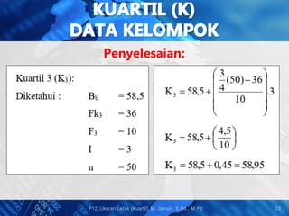 Penyelesaian:
23
P12_Ukuran Letak (Kuartil)_M. Jainuri, S.Pd., M.Pd
 