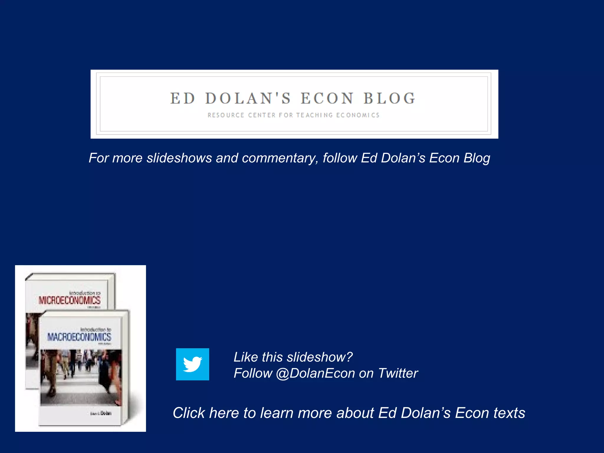 For more slideshows and commentary, follow Ed Dolan’s Econ Blog

Like this slideshow?
Follow @DolanEcon on Twitter

Click here to learn more about Ed Dolan’s Econ texts

 