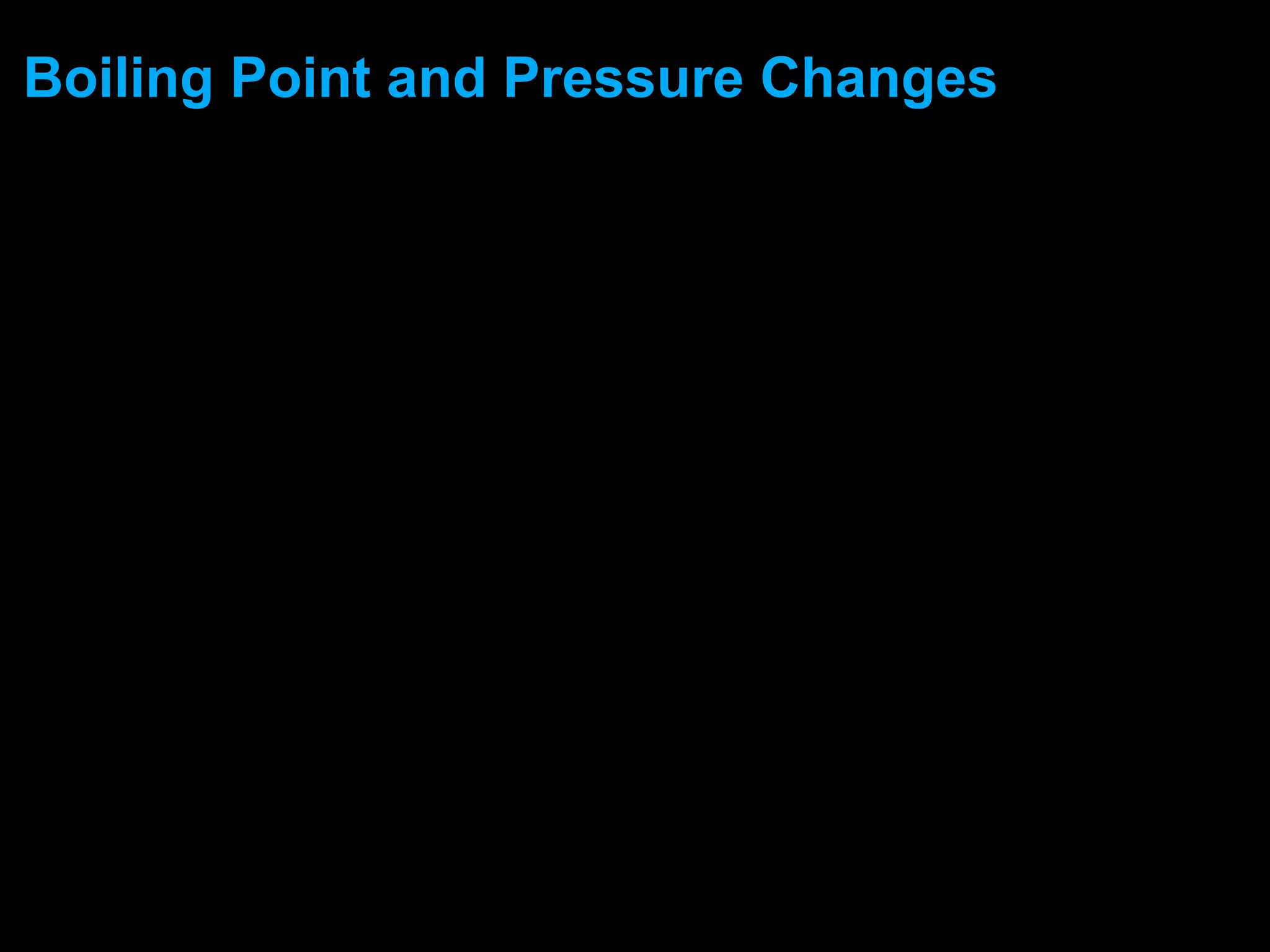 Boiling Point and Pressure Changes
 