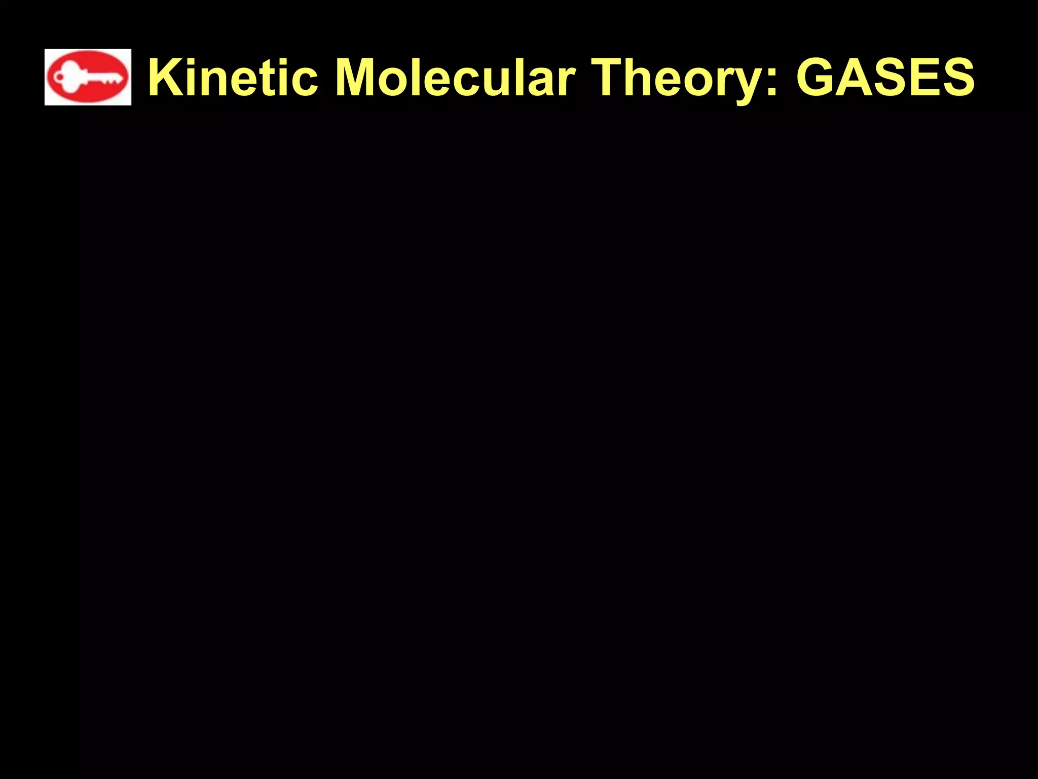 Kinetic Molecular Theory: GASES
 