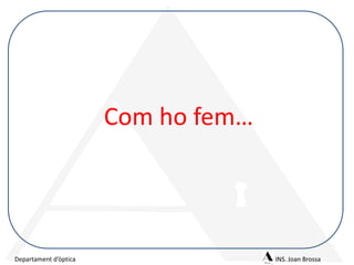 Com ho fem…

Departament d’òptica

INS. Joan Brossa

 