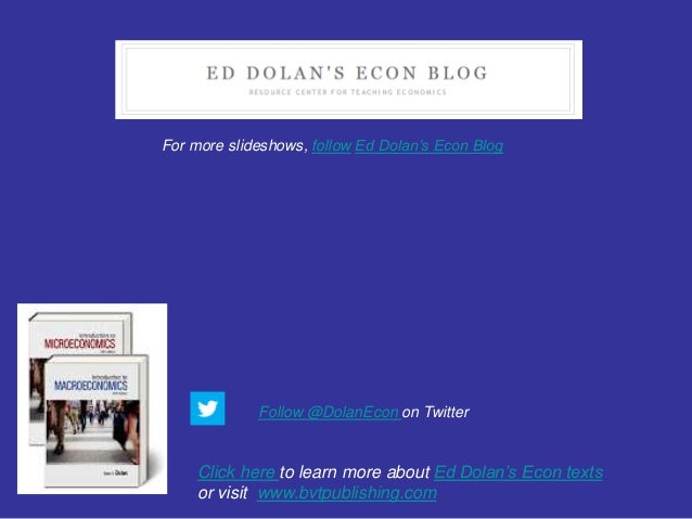 Click here to learn more about Ed Dolan’s Econ texts
or visit www.bvtpublishing.com
For more slideshows, follow Ed Dolan’s...