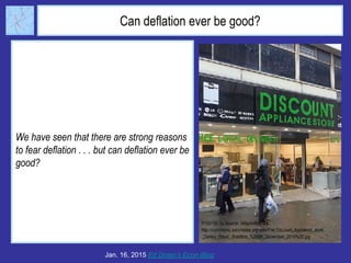 Can deflation ever be good?
We have seen that there are strong reasons
to fear deflation . . . but can deflation ever be
good?
Jan. 16, 2015 Ed Dolan’s Econ Blog
 