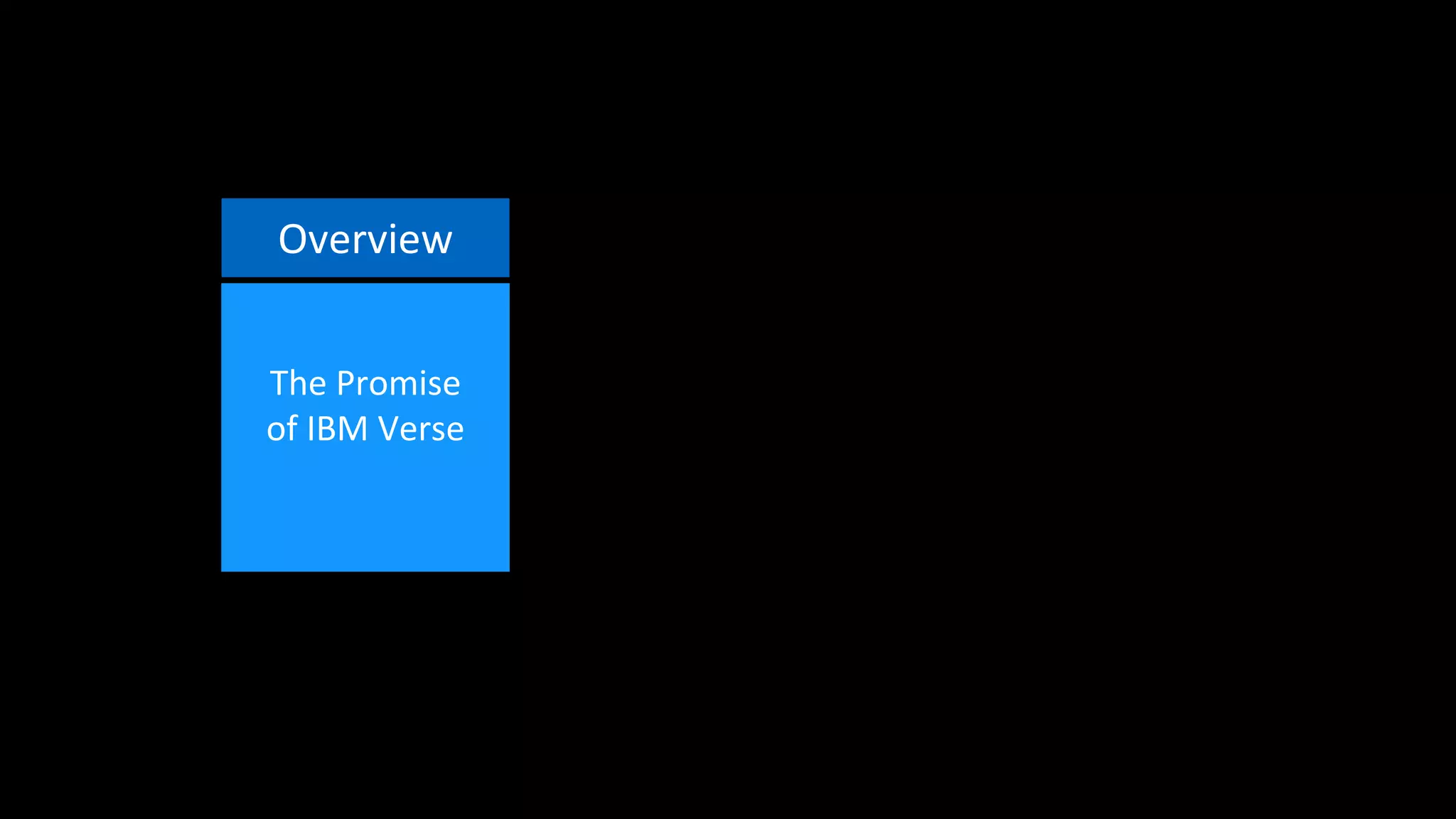 The Promise
of IBM Verse
Overview
 