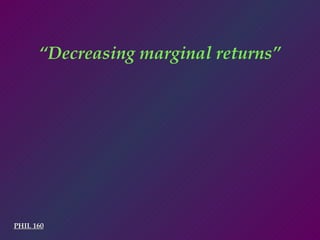 PHIL 160 “ Decreasing marginal returns” 
