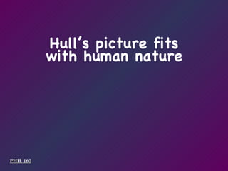 PHIL 160 Hull’s picture fits with human nature 