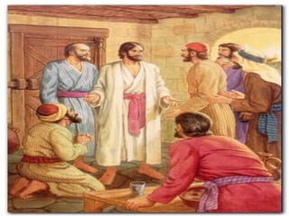 + Os Apóstolos
estão reunidos,
mas "trancados"
e dominados
pela incredulidade,
pela tristeza, pelo medo.
* Hoje muitos vivem
de "portas trancadas".
Dominados pelo medo
e pela insegurança,
aguardam
por melhores dias
de justiça e de paz.
O Ressuscitado
derruba as trancas
e restaura a PAZ
e a alegria:
"A PAZ esteja
com vocês" (3x).
 