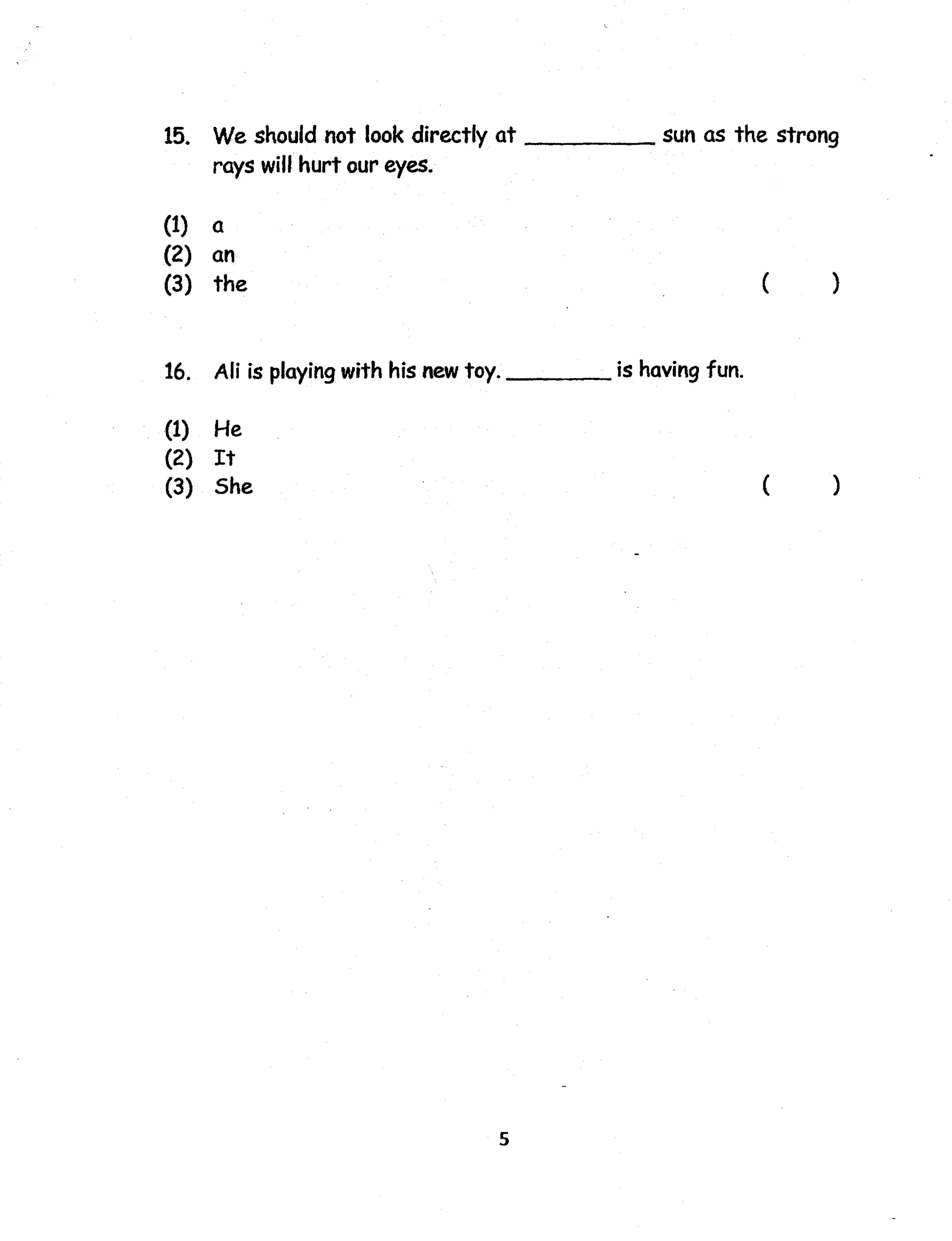 P1 english 2019_rosyth_test1_paper | PDF