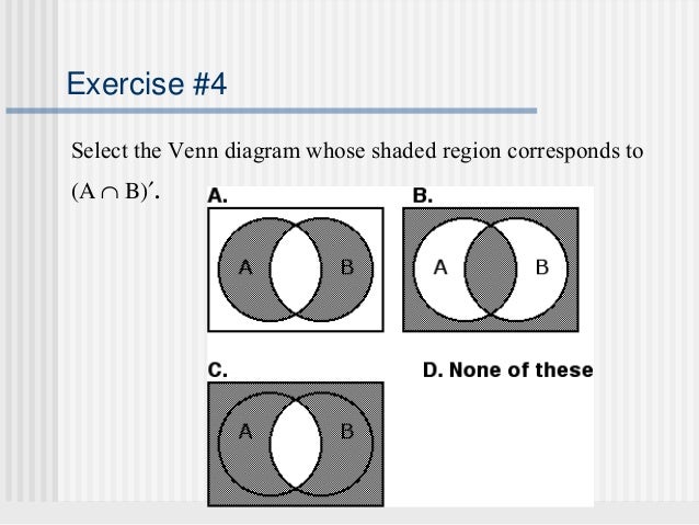 sets and venn diagrams venn diagram exercises