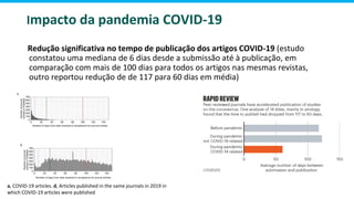 Impacto da pandemia COVID-19
Várias iniciativas e ferramentas inovadoras, relacionadas com a pesquisa e
recuperação, divul...