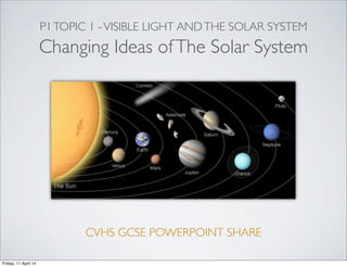 P1 topic 1 - Changing Ideas About The Solar System | PDF
