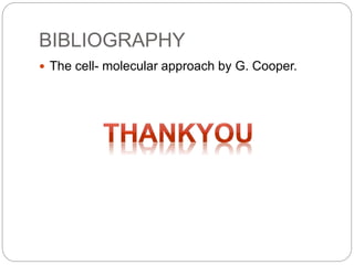 BIBLIOGRAPHY
 The cell- molecular approach by G. Cooper.
 
