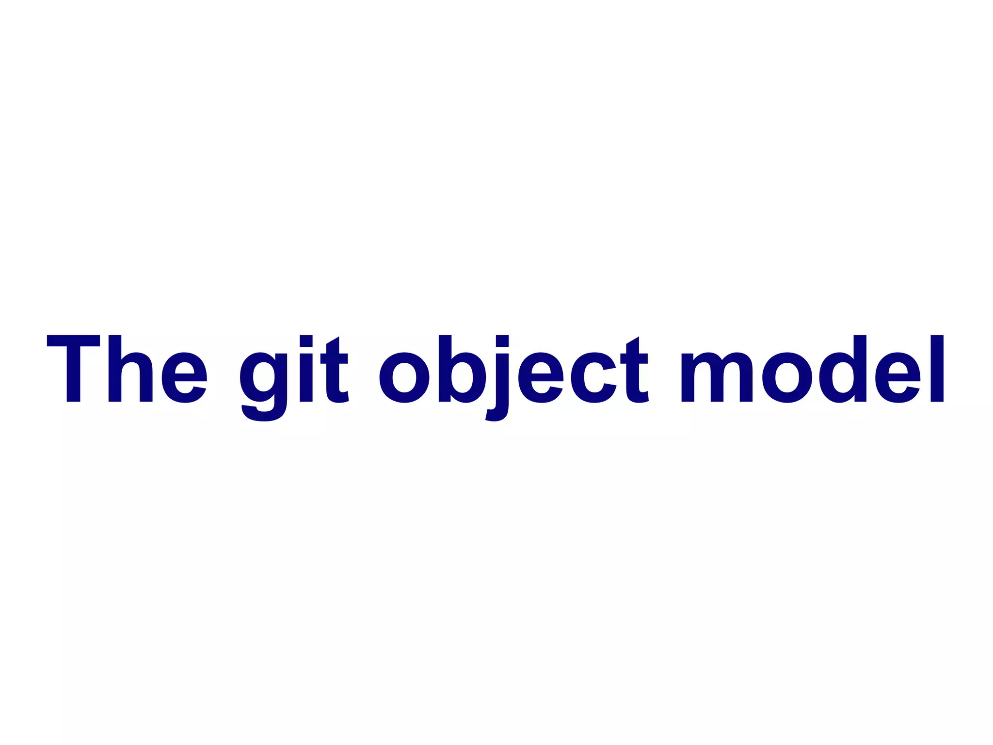 The git object model
 