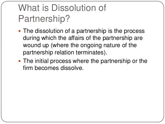 divorce definition agreement of Partnership Dissolution