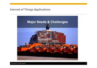 Internet of Things Applications



                                      Major Needs & Challenges




© 2012 SAP AG. All rights reserved.                              5
 