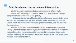 Ielts Speaking part 2 describe a famous person that you are interested ...