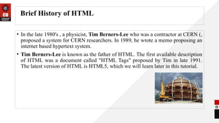 INTORDUCTION TO BASICS OF HTML IN CODING | PPTX