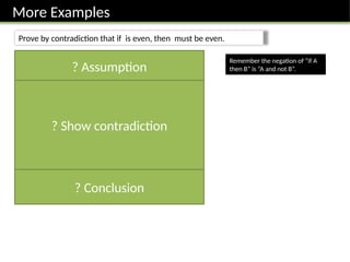 Algebraic Methods Prove by contradiction using simplification of ...