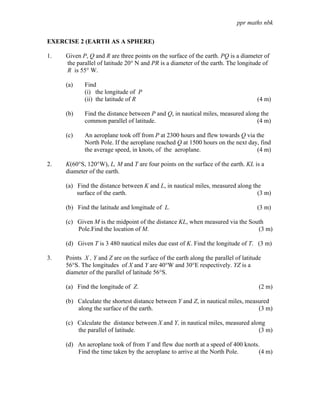Mathsphere Test Sample P2 Earth As A Sphere Test | PDF