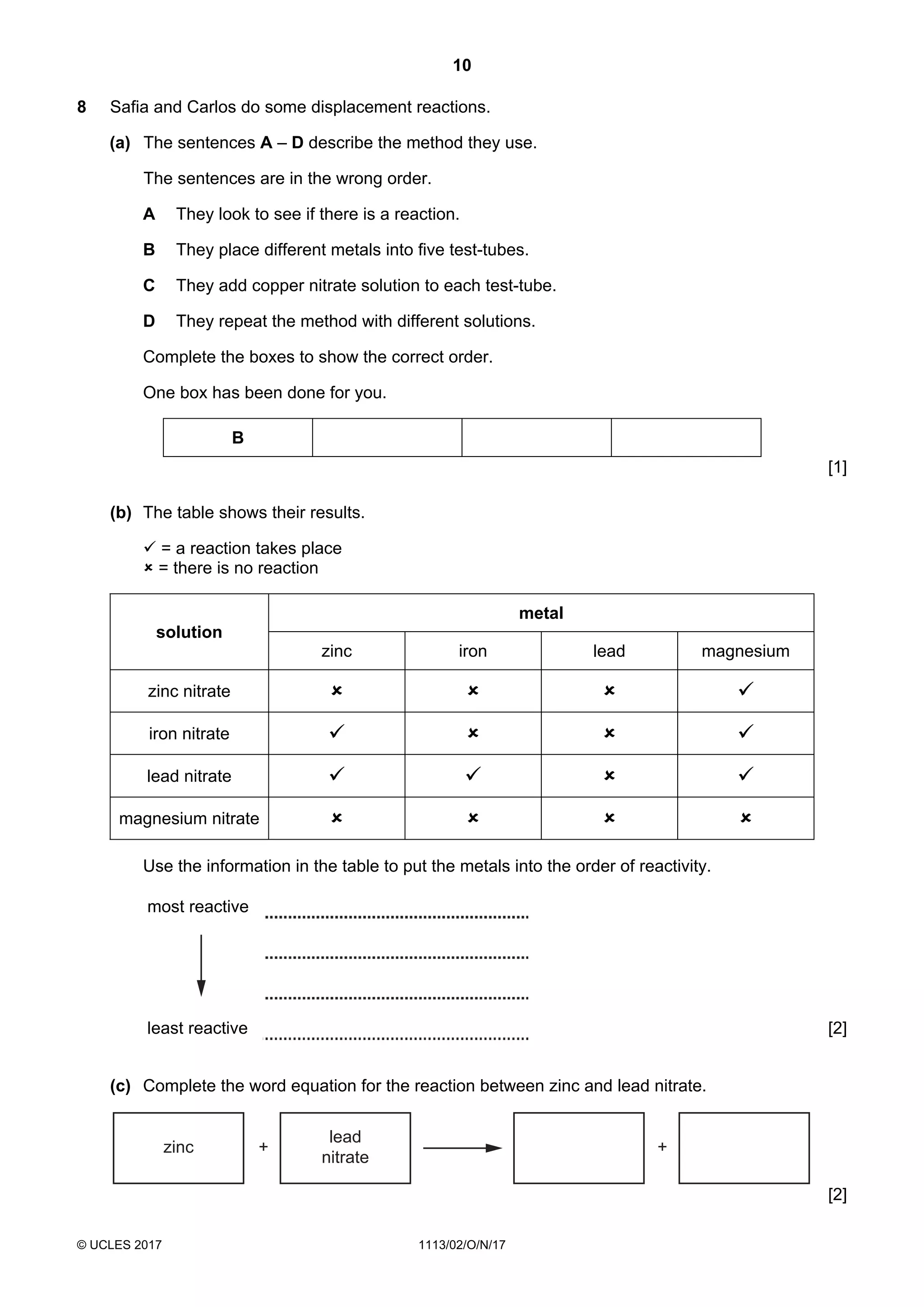 Paper-2-2017- Cambridge Lower Secondayr Science Past Paper | PDF