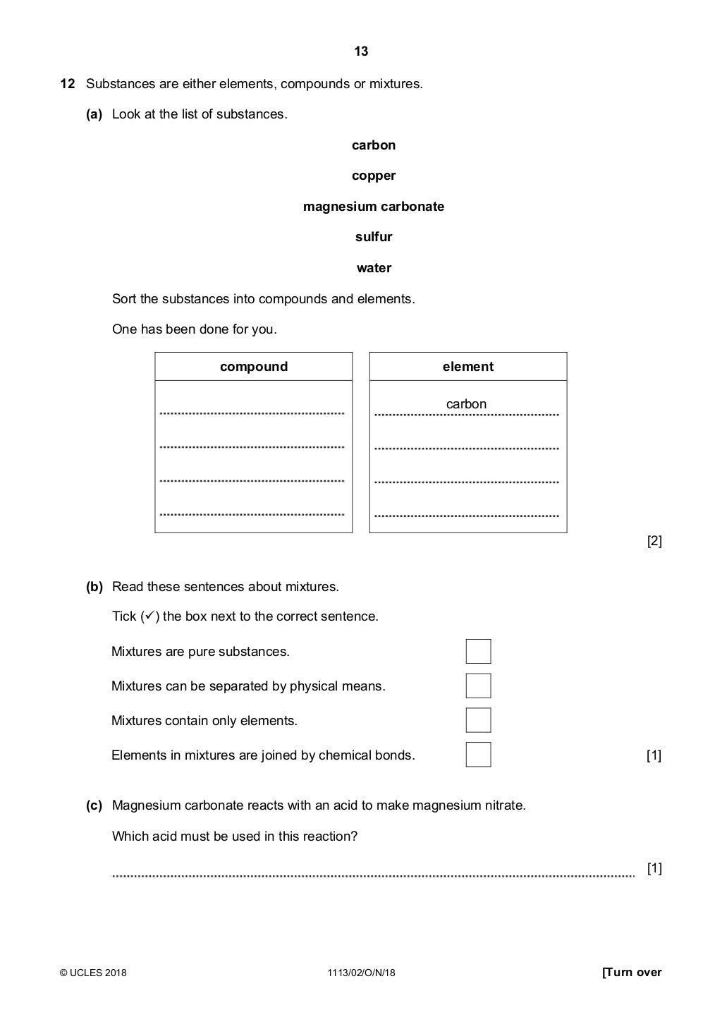 Cambridge lower secondary checkpoint past paper p2 october 2018 scie 