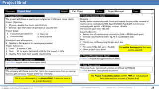 Project Product Description Example PRINCE2 Sample Project by Frank Turley | PDF
