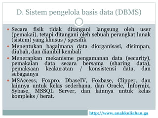 Sistem manajemen basis data | PPTX