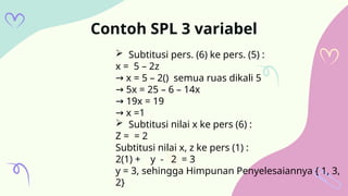 Materi ke-2 Sistem Persamaan linier (SPL) | PPTX