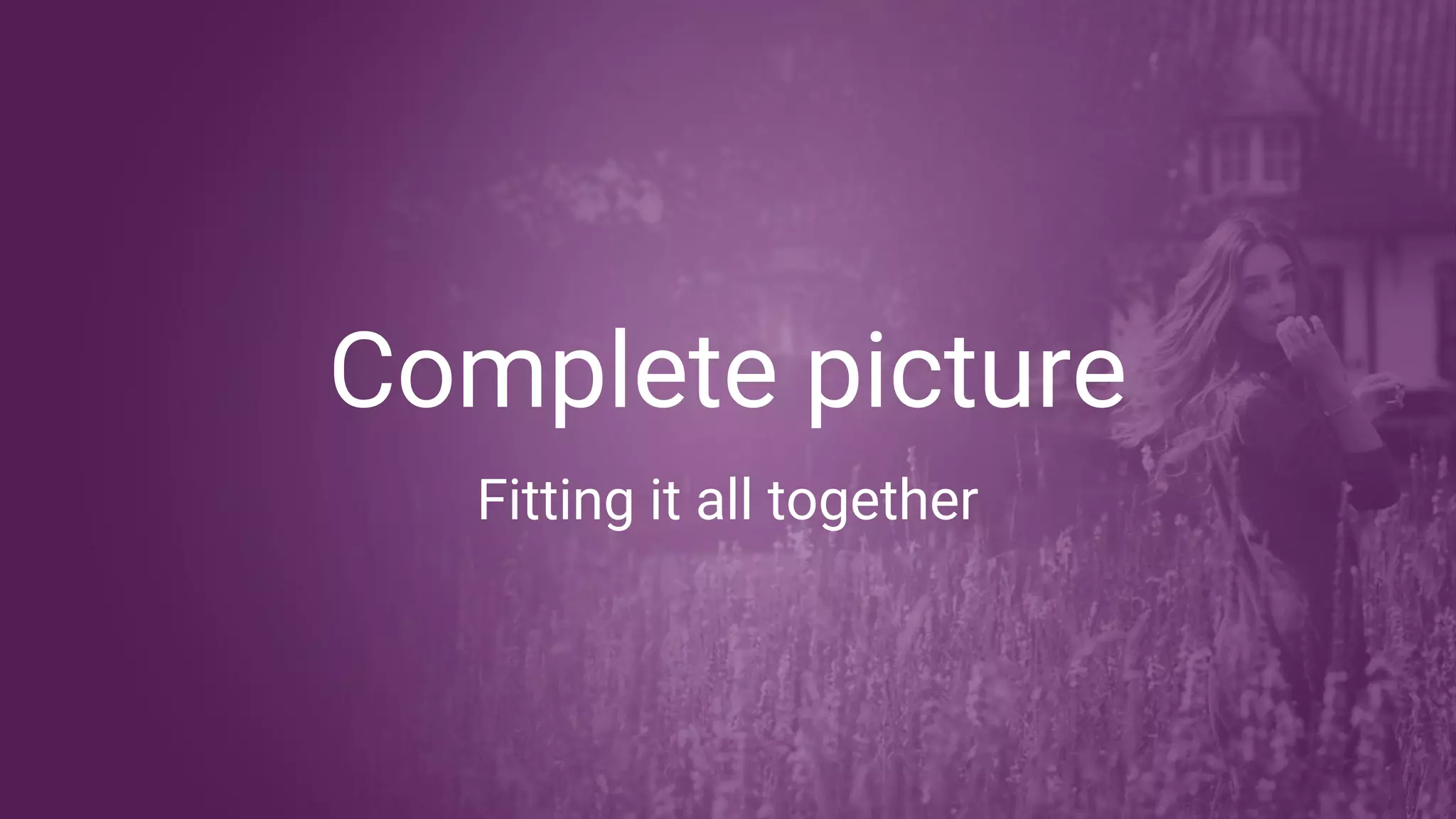 Complete picture
Fitting it all together
 