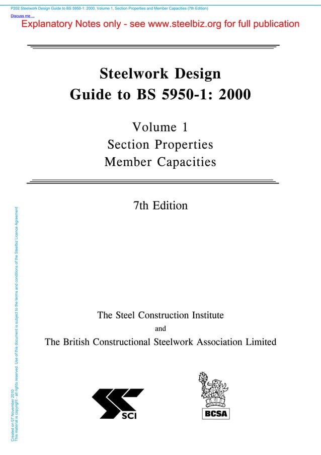 Steelwork Design Guide to BS 59501 2000 PDF