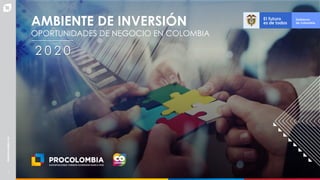 1
AMBIENTE DE INVERSIÓN
OPORTUNIDADES DE NEGOCIO EN COLOMBIA
2 0 2 0
 