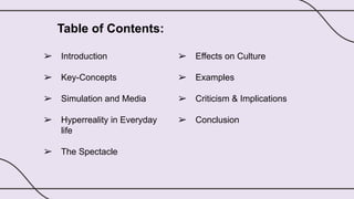 Media Spectacle Examples p 205- PresentationHyperreality and the Spectacle-Culture in the Age of ...