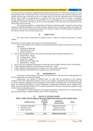 Academic Stress in Relation to Academic Performance of High School ...