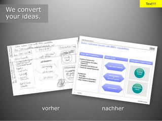 Text!!!

We convert
your ideas.

vorher

nachher

 