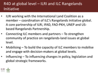 Solutions for managing and protecting rangelands:  Ongoing research and innovations through R4D