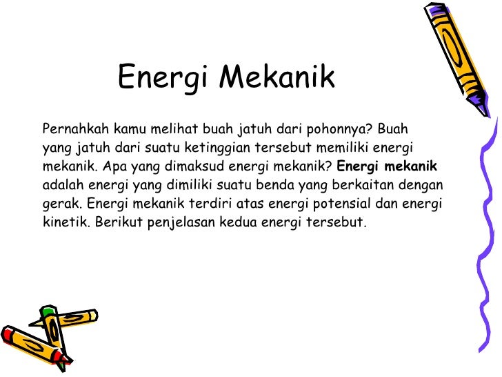 Apa yang dimaksud energi kinetik