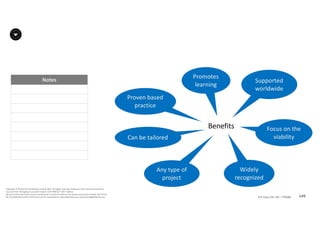 Notes
149P2F-Class-EN- v05 – PT0086
Copyright	©	PTCoE	NV and	AXELOS	Limited	2017.	All	rights	reserved. Material	in	this	document	has	been	
sourced	from	Managing	Successful	Projects	with	PRINCE2®	2017	Edition.
No	part	of	this	document	may	be	reproduced	in	any	form	without	the	written	permission	of	both	the	PTCoE	
NV and	AXELOS	Limited.	Permission	can	be	requested	at	support@mplaza.pm and	licensing@AXELOS.com.
Benefits	
Proven	based	
practice
Can	be	tailored	
Any	type	of	
project	
Widely	
recognized	
Focus	on	the	
viability	
Supported			
worldwide	
Promotes	
learning
 
