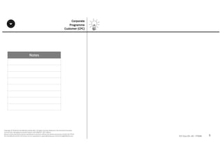 Notes
5P2F-Class-EN- v05 – PT0086
Copyright	©	PTCoE	NV and	AXELOS	Limited	2017.	All	rights	reserved. Material	in	this	document	has	been	
sourced	from	Managing	Successful	Projects	with	PRINCE2®	2017	Edition.
No	part	of	this	document	may	be	reproduced	in	any	form	without	the	written	permission	of	both	the	PTCoE	
NV and	AXELOS	Limited.	Permission	can	be	requested	at	support@mplaza.pm and	licensing@AXELOS.com.
Corporate	
Programme	
Customer	(CPC)
 