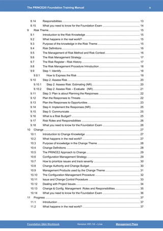 Prince2 Summary Guide.pdf PRINCE2 Foundation Training Manual by Frank Turley | PDF
