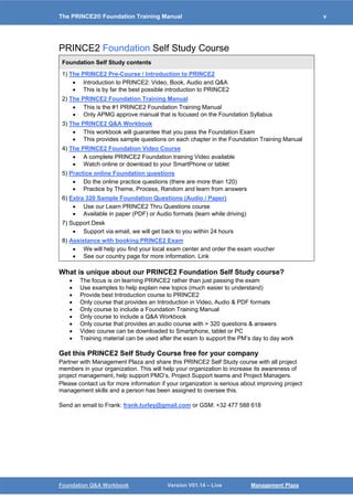 PRINCE2Foundation Zertifikatsdemo