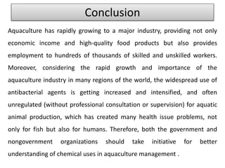 Fish Production Conclusion Guidelines for the control of Aquaculture medicinal products(AMPs) | PPTX