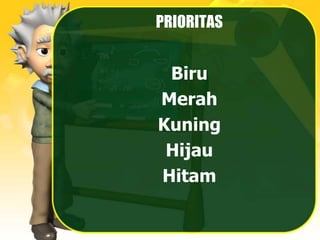 PRIORITAS
Biru
Merah
Kuning
Hijau
Hitam
 