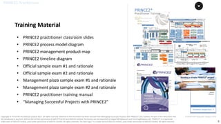 8
PT0078-P2P-Class-EN, Version V013Copyright	©	PTCoE	NV and	AXELOS	Limited	2017.	All	rights	reserved. Material	in	this	document	has	been	sourced	from	Managing	Successful	Projects	with	PRINCE2®	2017	Edition. No	part	of	this	document	may	
be	reproduced	in	any	form	without	the	written	permission	of	both	PTCoE	NV and	AXELOS	Limited.	Permission	can	be	requested	at	support@mplaza.pm	and	licensing@axelos.com.	PRINCE2®	is	a	registered	
trade	mark	of	AXELOS	Limited,	used	under	permission	of	AXELOS	Limited.	All	rights	reserved.	The	Swirl	logo™	is	a	trade	mark	of	AXELOS	Limited,	used	under	permission	of	AXELOS	Limited.	All	rights	reserved.
• PRINCE2	practitioner	classroom	slides
• PRINCE2	process	model	diagram
• PRINCE2	management	product	map
• PRINCE2	timeline	diagram
• Official	sample	exam	#1	and	rationale
• Official	sample	exam	#2	and	rationale
• Management	plaza	sample	exam	#1	and	rationale
• Management	plaza	sample	exam	#2	and	rationale
• PRINCE2	practitioner	training	manual
• “Managing	Successful	Projects	with	PRINCE2”
PRINCE2	Practitioner
Training	Material
 