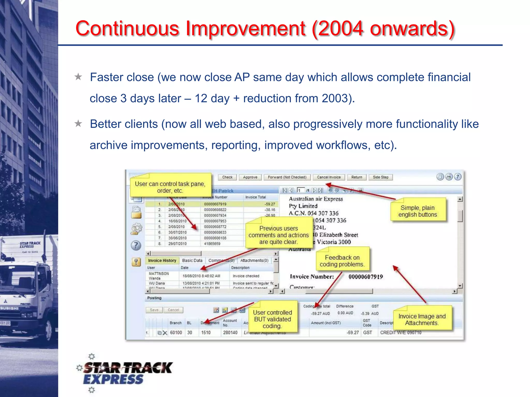 Payments made mainly by cheque (90%).  More delays in paying vendors.