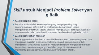 Problem Solving Skill In Human Character Building Pptx
